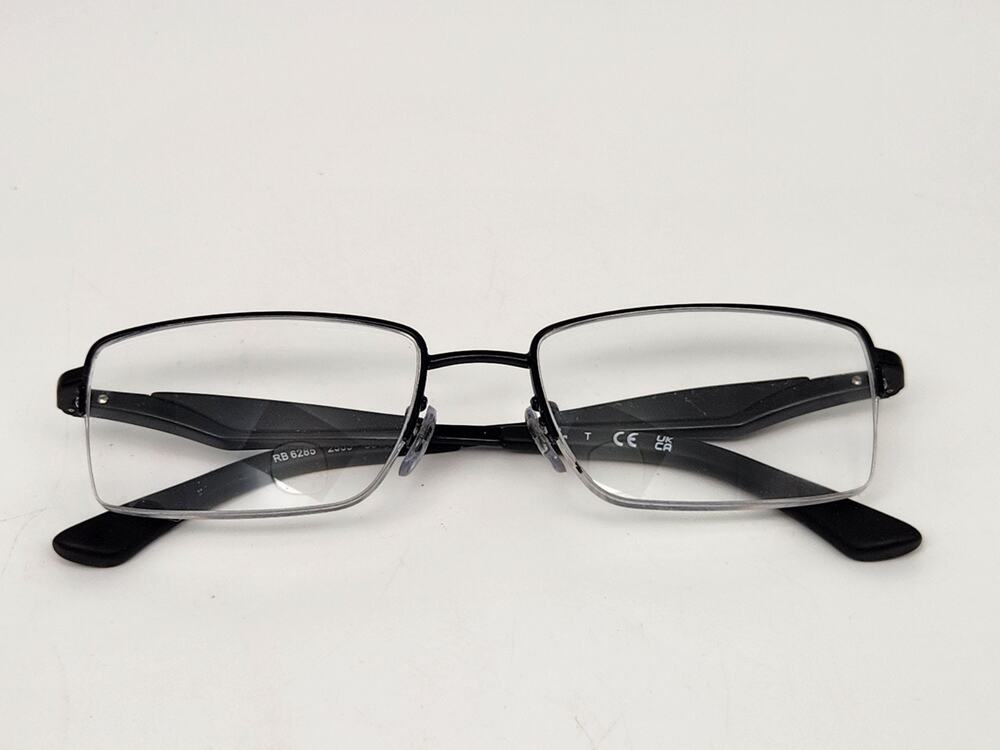 Ray-Ban RB 6285 2503 53-18-140 Black Matte Half Rim Metal Eyeglasses Frame